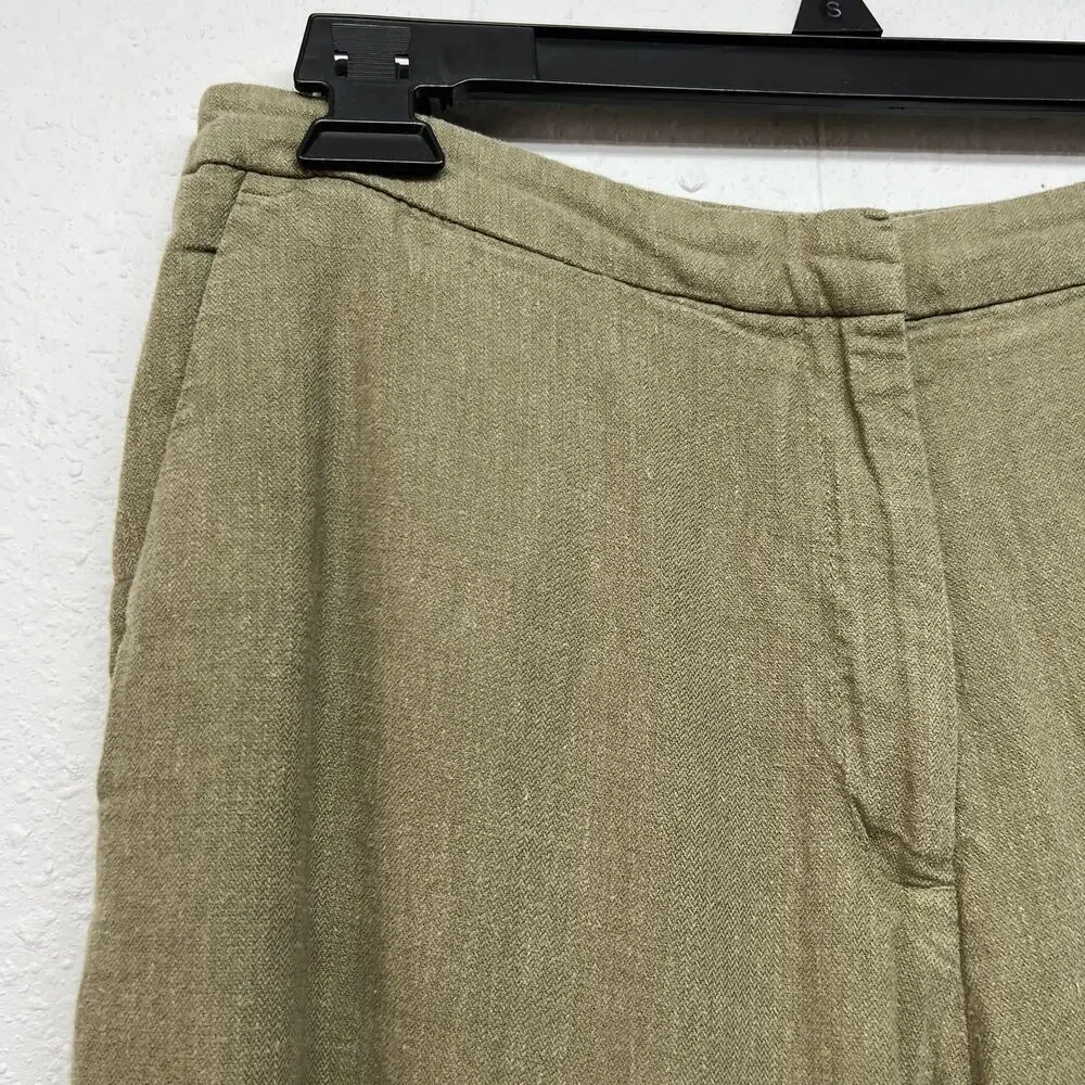 H&M Linen Blend Pants Womens 6 Beachy Coastal Vacation Workwear Office Career